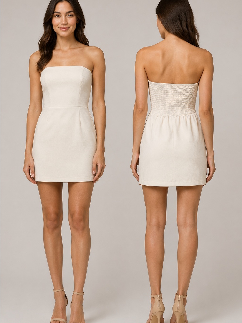 Song of Style Strapless Ivory Mini Dress